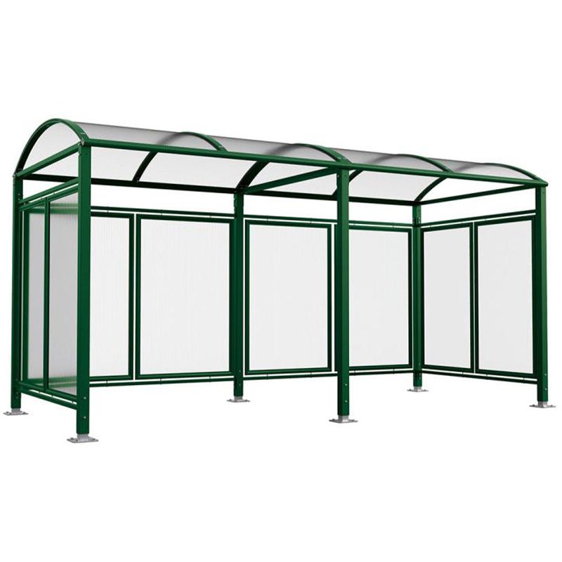 Abri vélos Voûte "M" avec bardages polycarbonate + extension vert