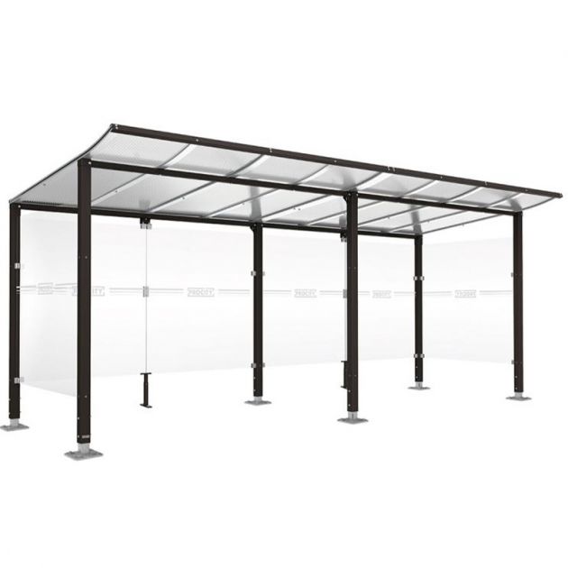 Abri velo 12 places avec toit courbé et bardages noir