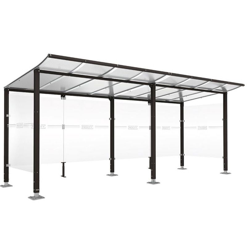 Abri velo 12 places avec toit courbé et bardages noir