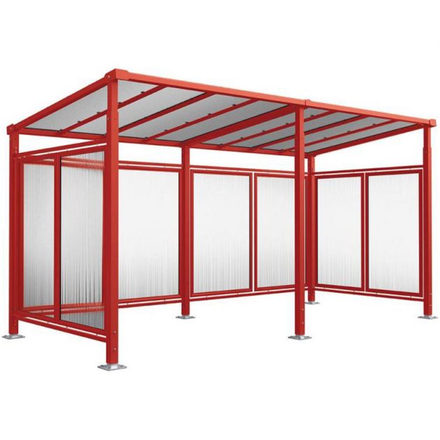 Abri vélos Milan avec bardage de fond et latéraux + 1 extension bordeaux