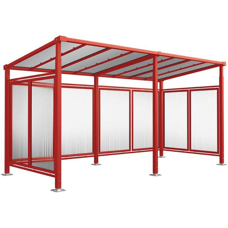 Abri vélos Milan avec bardage de fond et latéraux + 1 extension bordeaux