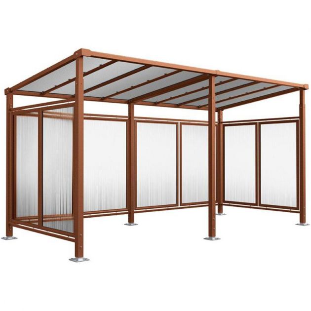 Abri vélos Milan avec bardage de fond et latéraux + 1 extension corten