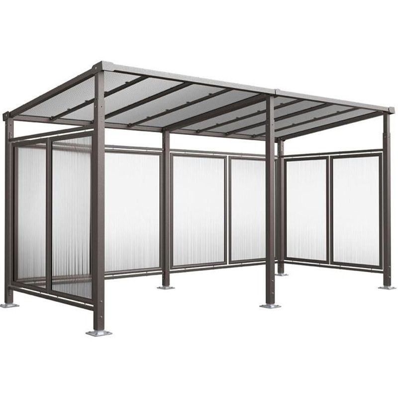 Abri vélos Milan avec bardage de fond et latéraux + 1 extension gris anthracite