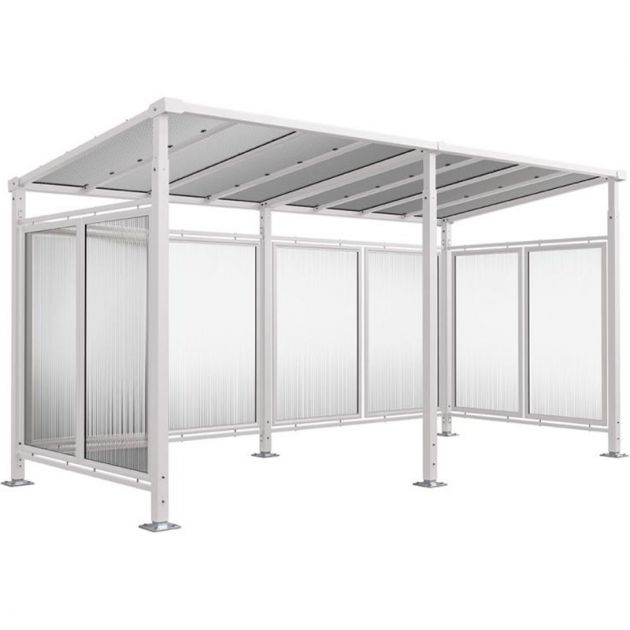 Abri vélos Milan avec bardage de fond et latéraux + 1 extension gris