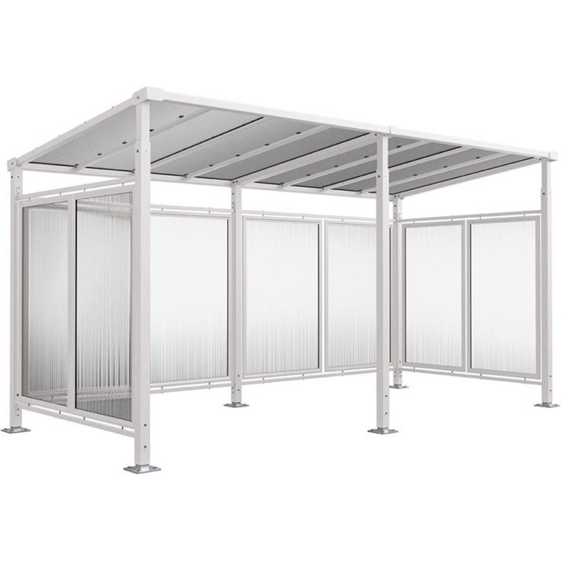 Abri vélos Milan avec bardage de fond et latéraux + 1 extension gris