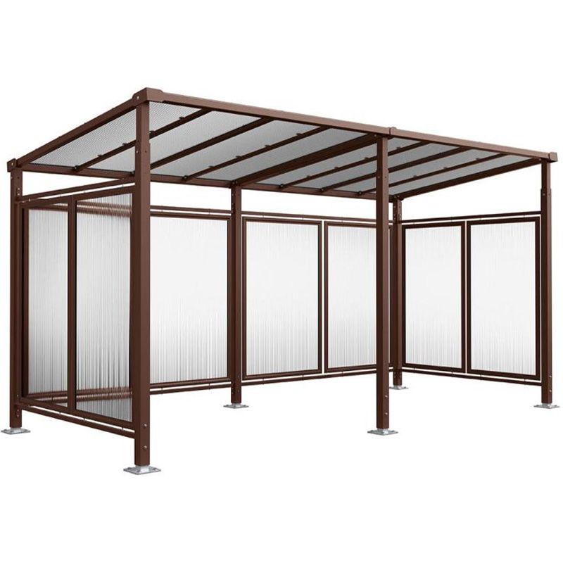 Abri vélos Milan avec bardage de fond et latéraux + 1 extension marron