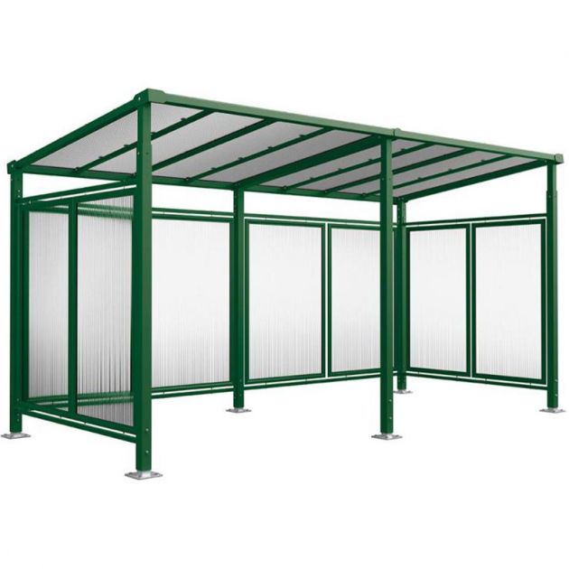 Abri vélos Milan avec bardage de fond et latéraux + 1 extension vert