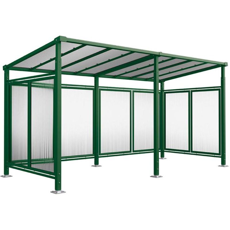 Abri vélos Milan avec bardage de fond et latéraux + 1 extension vert