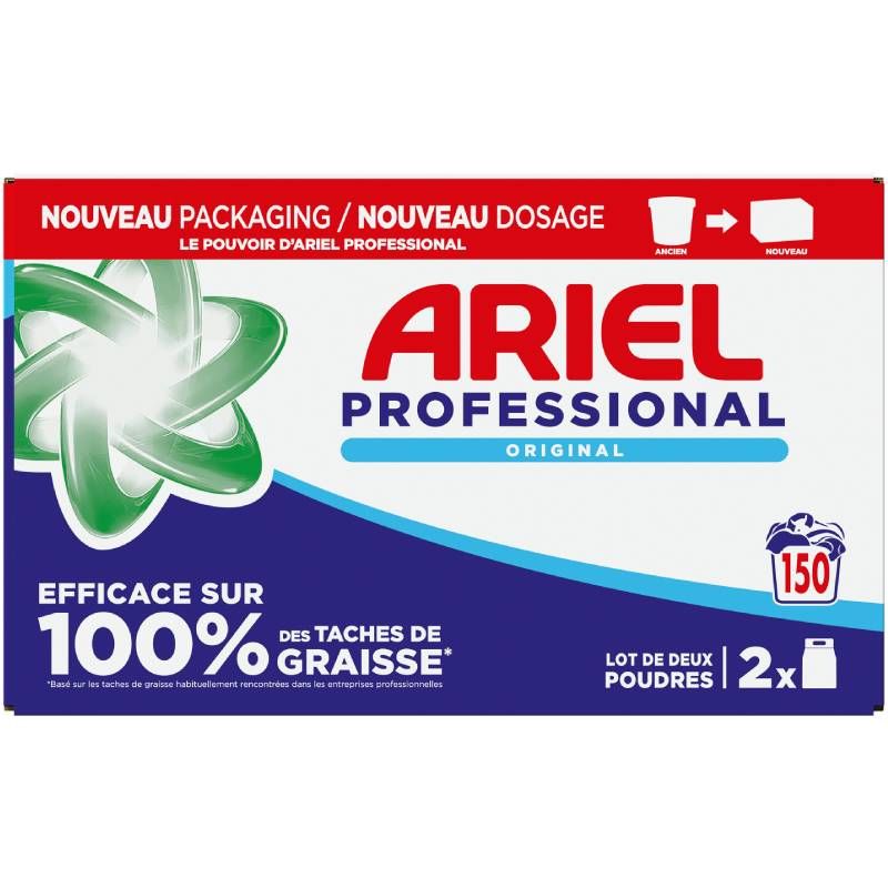 Lessive en poudre Ariel professional carton 150 doses