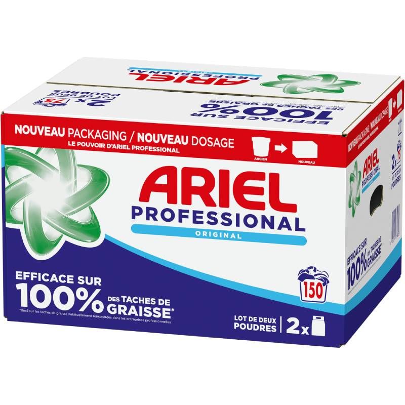 Lessive en poudre Ariel professional carton 150 doses