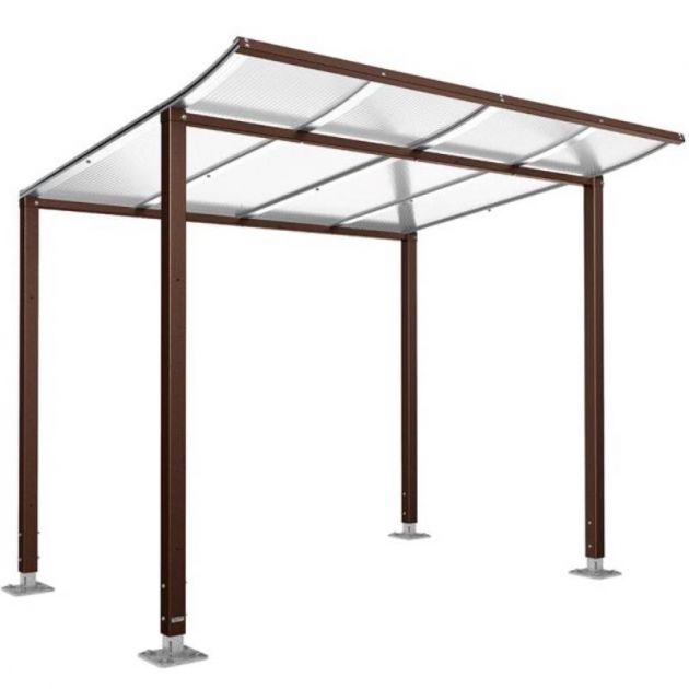 Abri vélos Modulo 2000 mm sans bardage marron