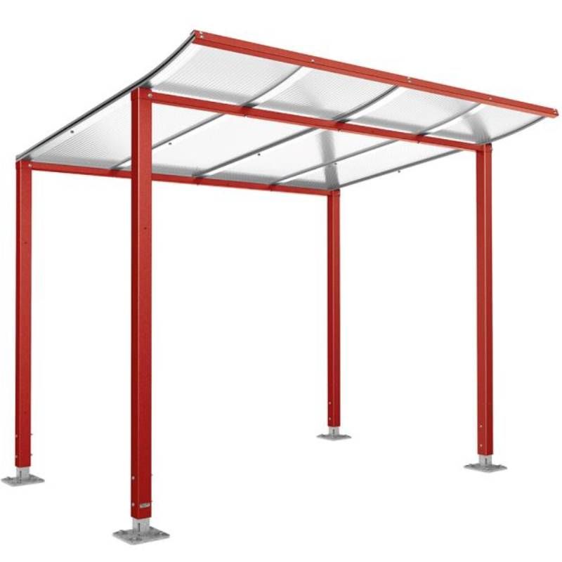 Abri vélos Modulo 2000 mm sans bardage bordeaux