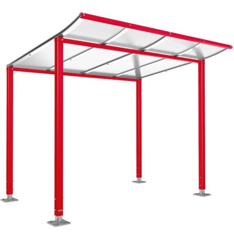 Abri vélos Modulo 2000 mm sans bardage rouge