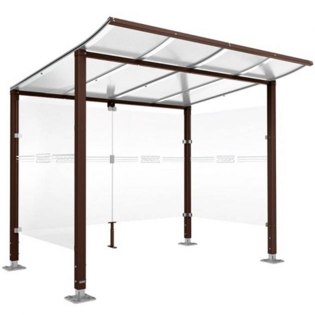 Abri vélos Modulo 2000 mm avec bardage marron