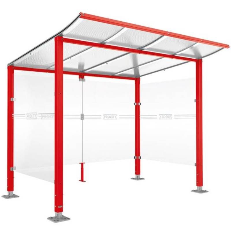 Abri vélos Modulo 2000 mm avec bardage rouge