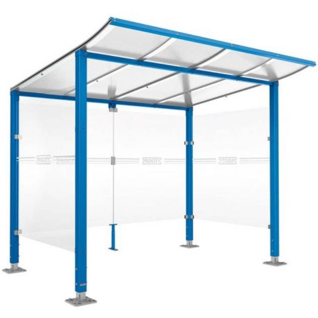 Abri vélos Modulo 2000 mm avec bardage bleu