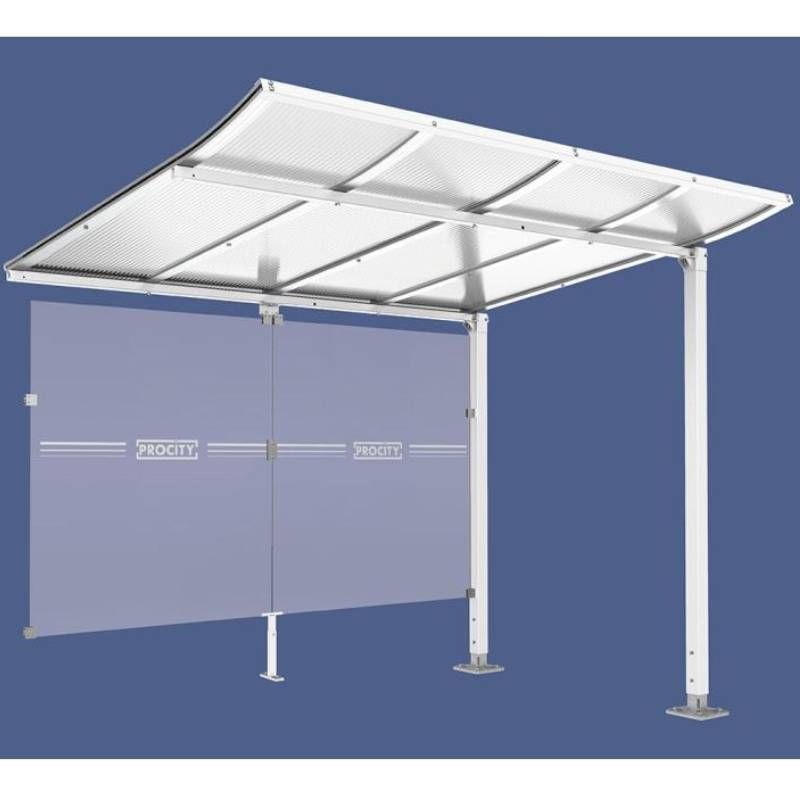 Extension abri vélo Modulo avec bardage blanc