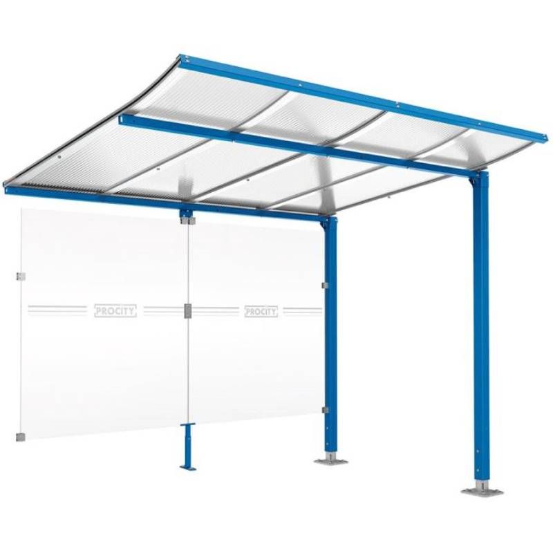 Extension abri vélo Modulo avec bardage bleu