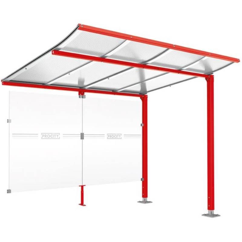 Extension abri vélo Modulo avec bardage rouge