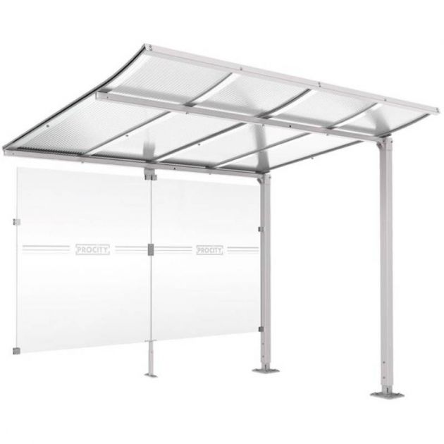 Extension abri vélo Modulo avec bardage gris