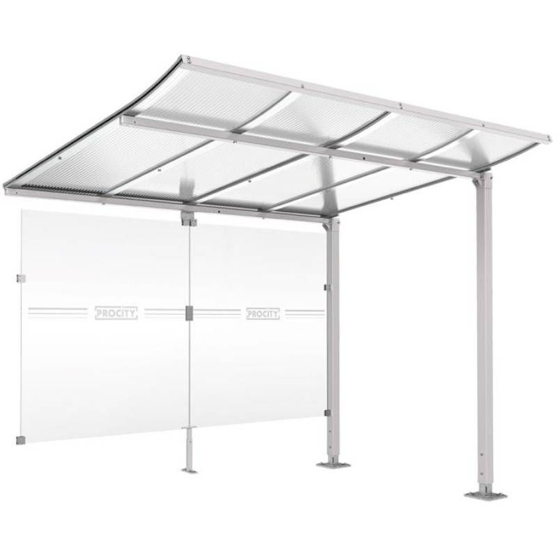 Extension abri vélo Modulo avec bardage gris