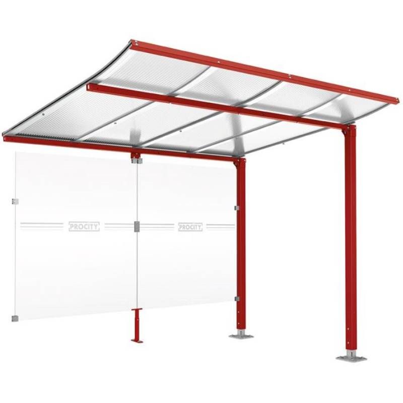 Extension abri vélo Modulo avec bardage bordeaux