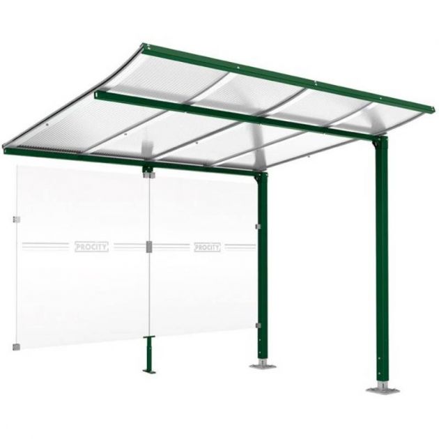 Extension abri vélo Modulo avec bardage vert