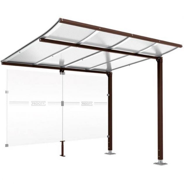 Extension abri vélo Modulo avec bardage marron