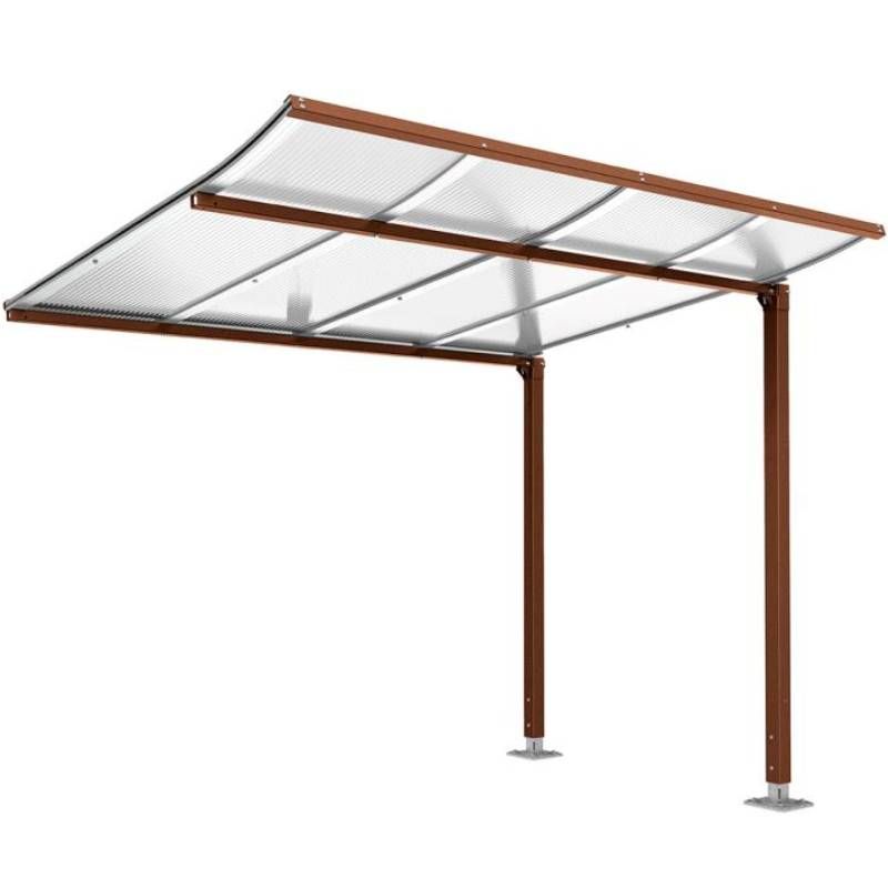 Extension abri vélo Modulo sans bardage corten