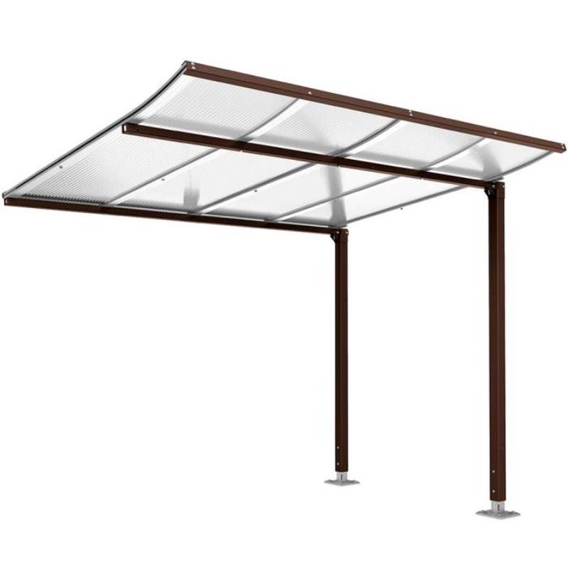 Extension abri vélo Modulo sans bardage marron