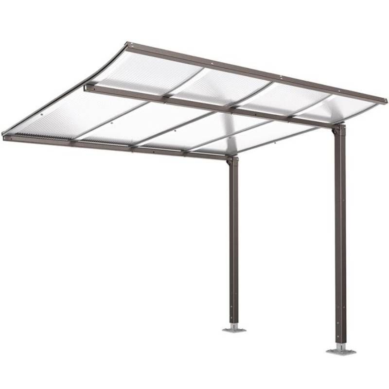 Extension abri vélo Modulo sans bardage gris anthracite