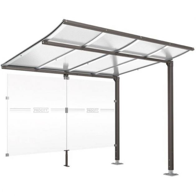 Extension abri vélo Modulo avec bardage gris anthracite