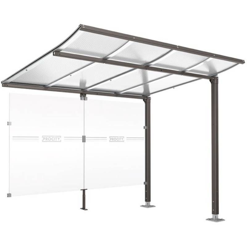 Extension abri vélo Modulo avec bardage gris anthracite