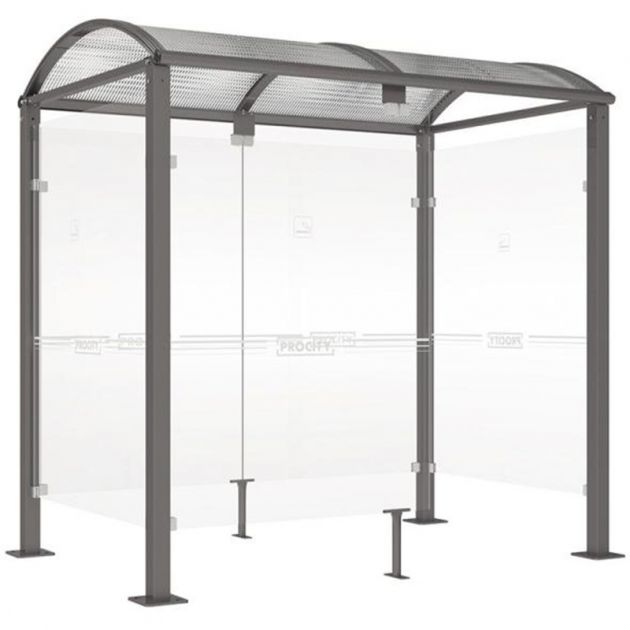 Abri fumeurs Voûte "M" Gris anthracite 2,5m