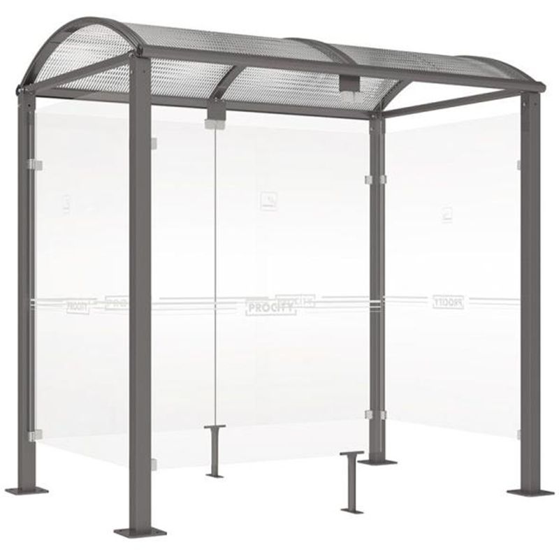 Abri fumeurs Voûte "M" Gris anthracite 2,5m