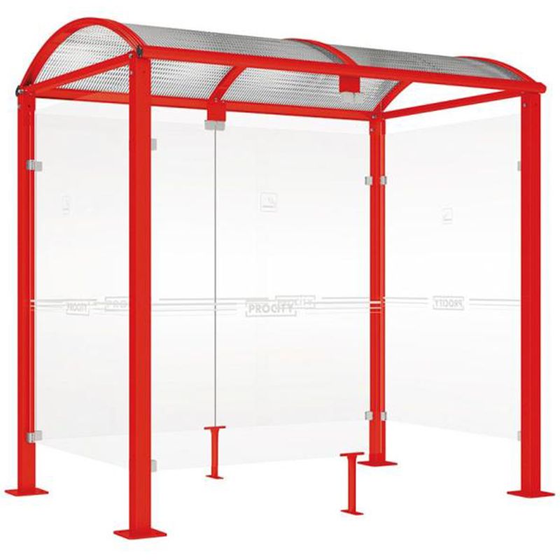 Abri fumeurs Voûte "M" Rouge 2,5m