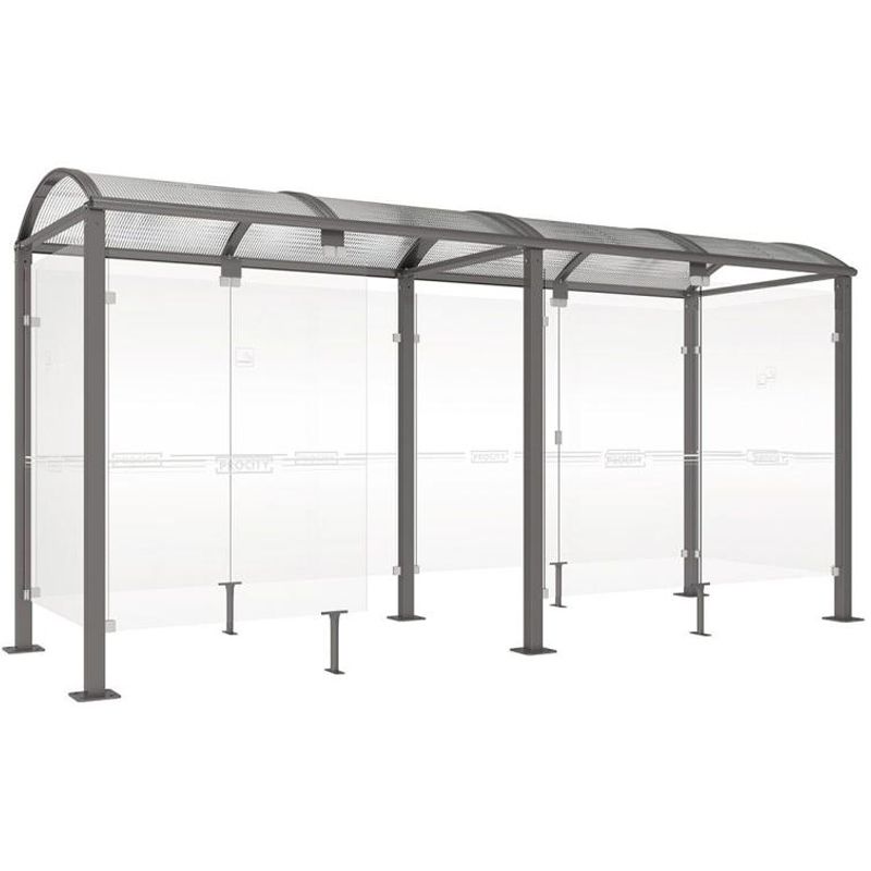 Abri fumeurs Voûte "M"  Gris anthracite 5m