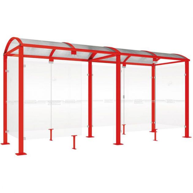 Abri fumeurs Voûte "M" Rouge 5m