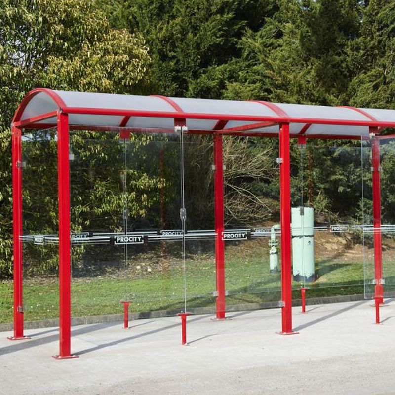 Abri fumeurs Voûte "M" Rouge 5m