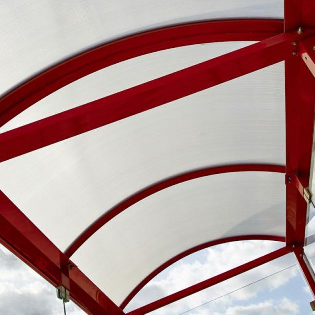 Abri fumeurs Voûte "M" Rouge