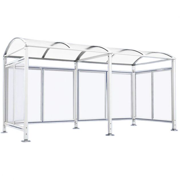 Abri vélos Voûte "M" avec bardages polycarbonate + extension blanc