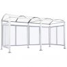 Abri vélos Voûte "M" avec bardages polycarbonate + extension blanc
