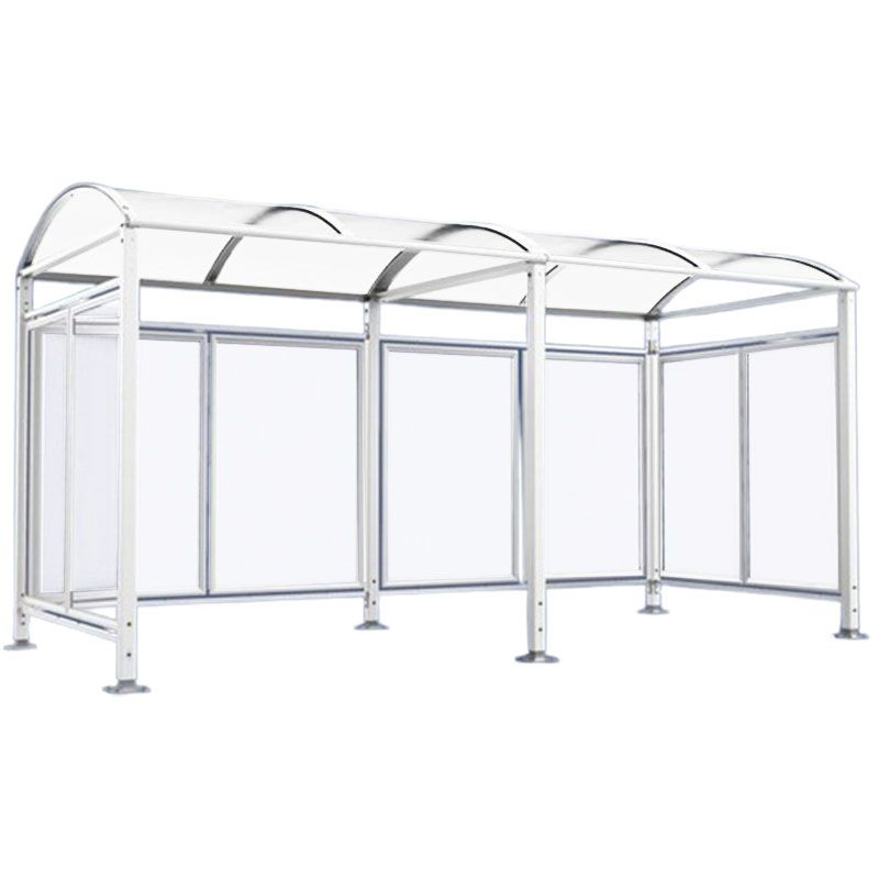 Abri vélos Voûte "M" avec bardages polycarbonate + extension blanc