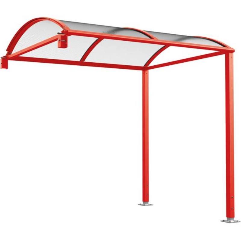 Extension abri velo 6 places en dôme rouge