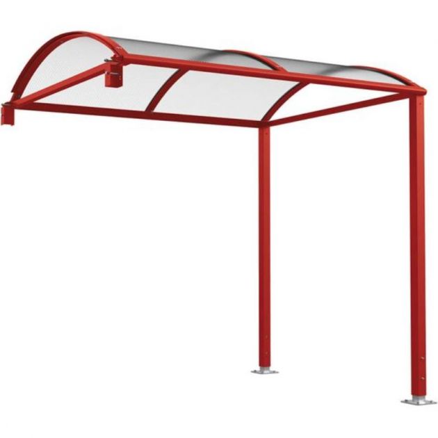 Extension abri velo 6 places en dôme bordeaux