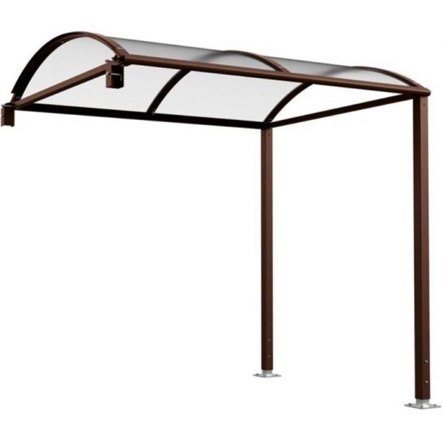 Extension abri velo 6 places en dôme marron