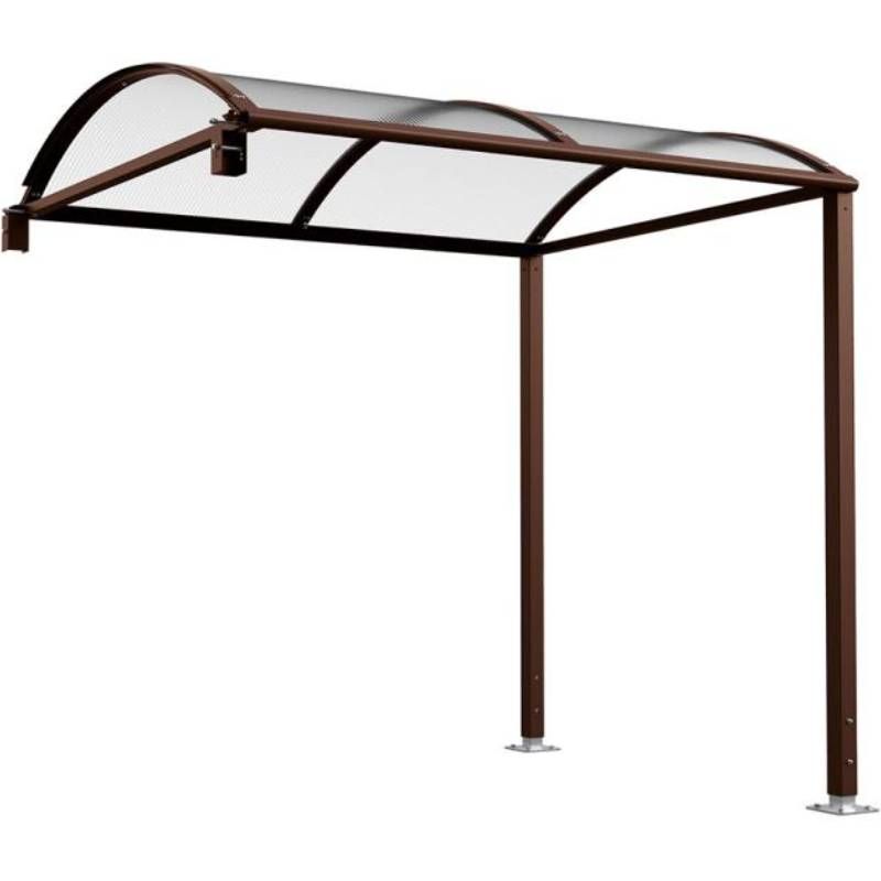 Extension abri velo 6 places en dôme marron