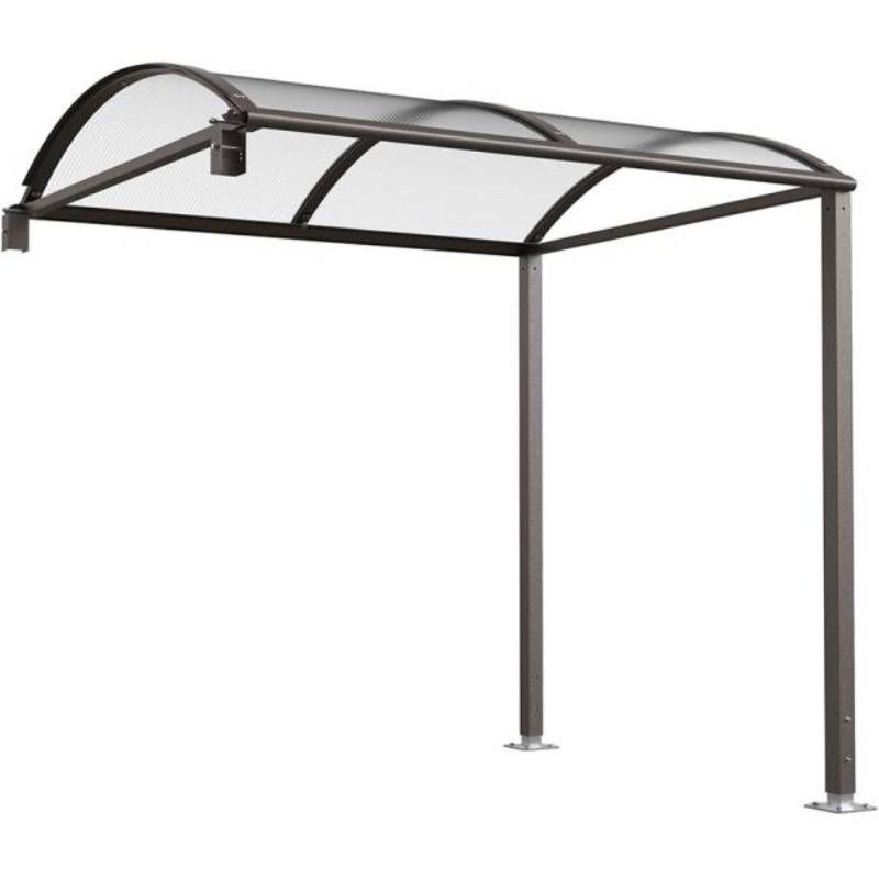 Extension abri velo 6 places en dôme gris anthracite