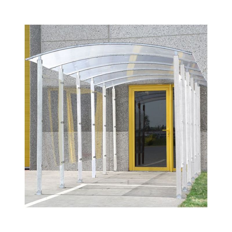 Extension abri fumeur en métal zingué couloir dôme 2,35 m