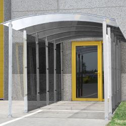 Extension abri fumeur en métal zingué couloir dôme 2,35 m